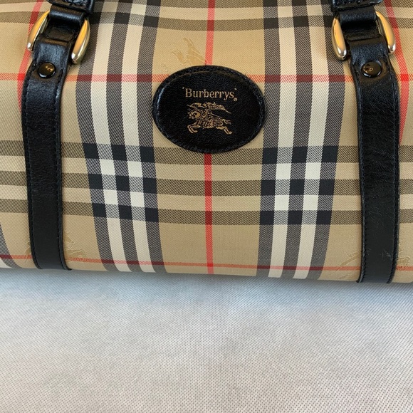 Burberry Plaid Canvas Boston Bag - Picture 3 of 7